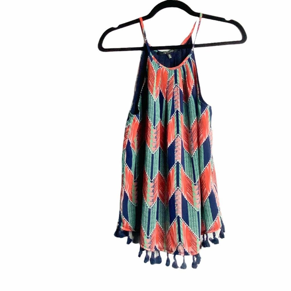19 Cooper Women's Geo Patterned Halter Style Tank